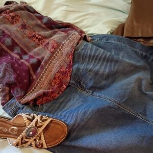 Cato Blue Denim Skirt NWT Sz 14